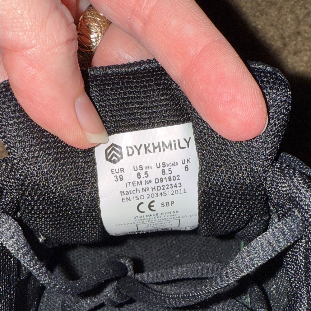 Dykhmily Black and White Men or Women’s  Steel Toe Sneakers - Picture 8 of 8